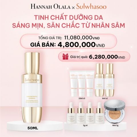  E868_DEAL 10: TINH CHẤT DƯỠNG DA SÁNG MỊN, CĂNG MƯỚT TỪ NHÂN SÂM SULWHASOO CONCENTRATED GINSENG BRIGHTENING SERUM 50ML 