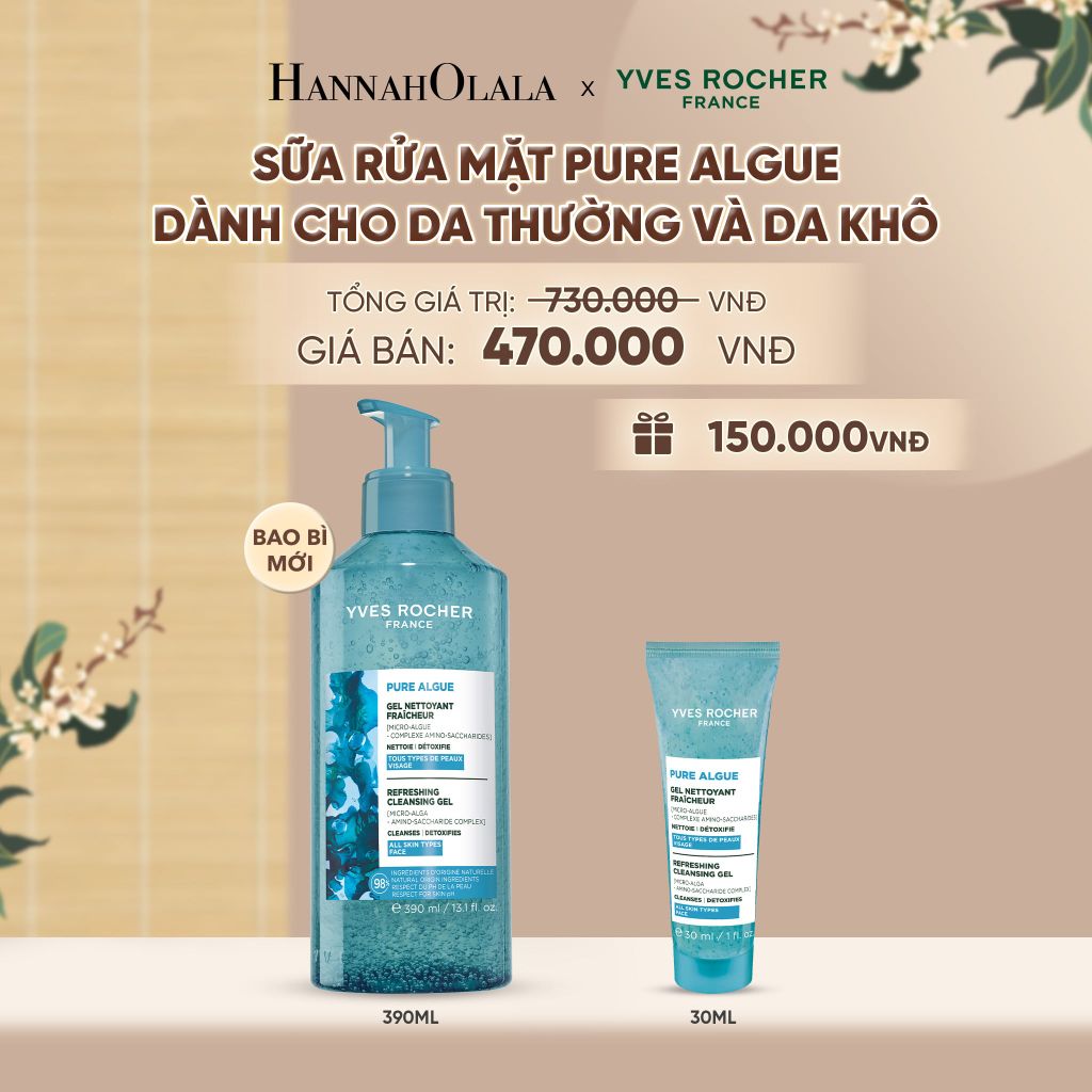  SỮA RỬA MẶT PURE ALGUE DÀNH CHO DA THƯỜNG VÀ DA KHÔ TẶNG MINI GEL RỬA MẶT - A2253 