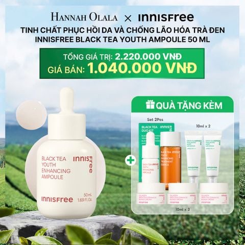  DEAL 10: TINH CHẤT PHỤC HỒI DA VÀ CHỐNG LÃO HÓA TRÀ ĐEN INNISFREE BLACK TEA YOUTH AMPOULE 50ML 