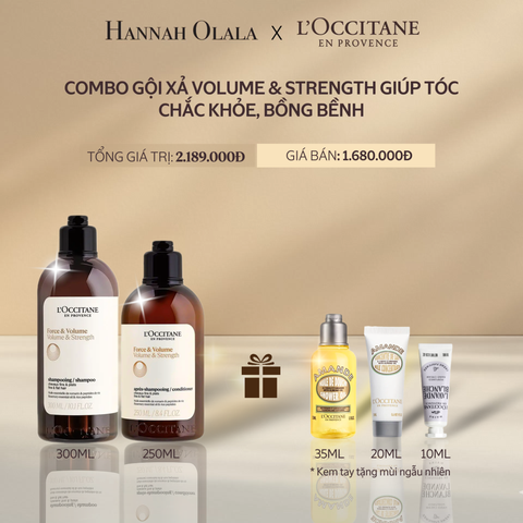  A10_DEAL 10: COMBO GỘI XẢ L'OCCITANE DƯỠNG TÓC BỒNG BỀNH VÀ CHẮC KHỎE 300ML & 250ML 