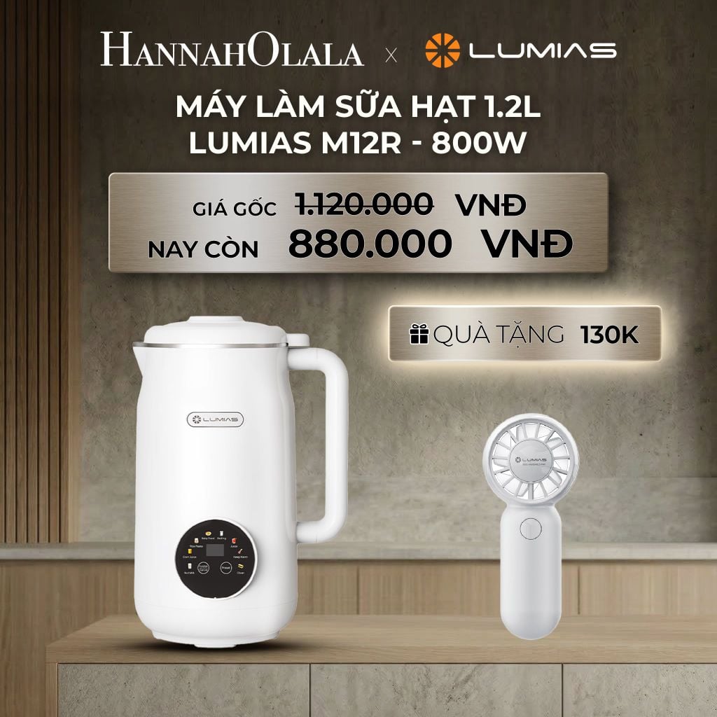  DEAL 11: MÁY LÀM SỮA HẠT 1.2L LUMIAS M12R - 800W 