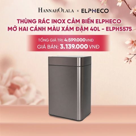  THÙNG RÁC INOX CẢM BIẾN ELPHECO MỞ HAI CÁNH 40L - DEAL 11 