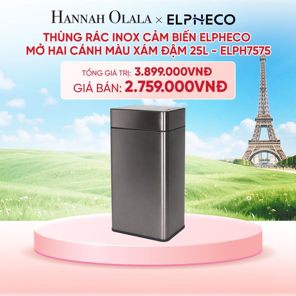  THÙNG RÁC INOX CẢM BIẾN ELPHECO MỞ HAI CÁNH - DEAL 11 - B76 