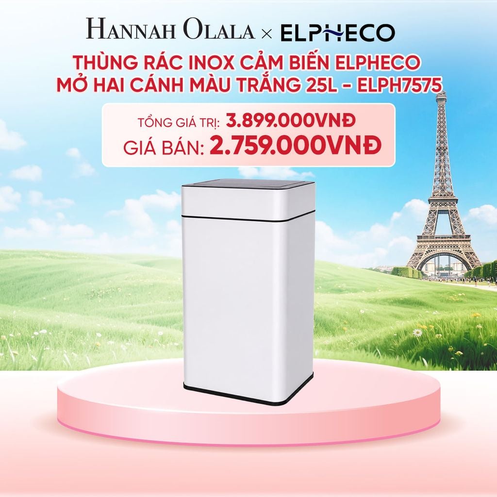  THÙNG RÁC INOX CẢM BIẾN ELPHECO MỞ HAI CÁNH - DEAL 11 - B76 