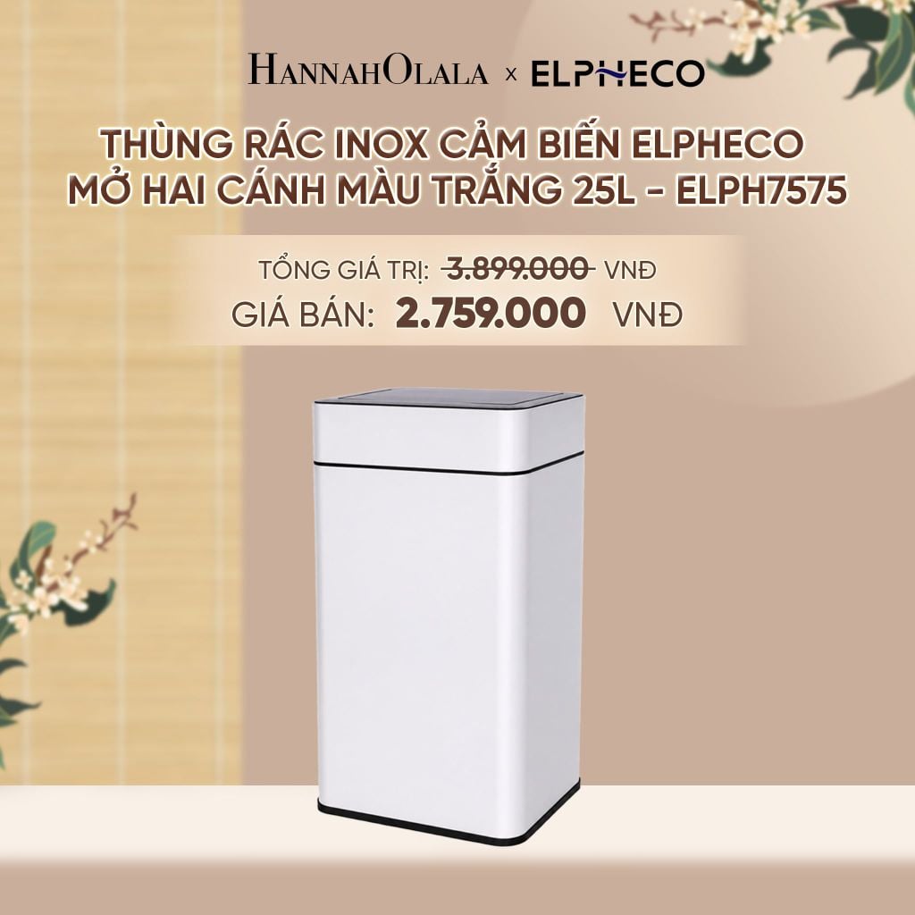  THÙNG RÁC INOX CẢM BIẾN ELPHECO MỞ HAI CÁNH - DEAL 11 - A1973 