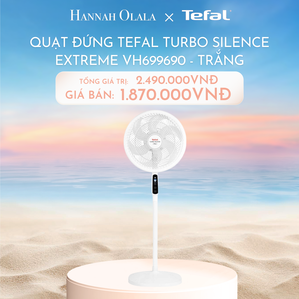  C1075_DEAL 11.2: QUẠT ĐỨNG TEFAL TURBO SILENCE EXTREME VH699690 - TRẮNG 