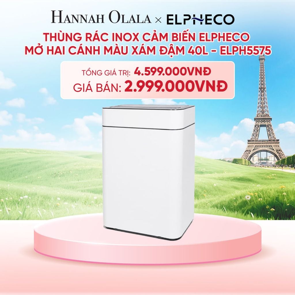  THÙNG RÁC INOX CẢM BIẾN ELPHECO MỞ HAI CÁNH - DEAL 11 - B76 