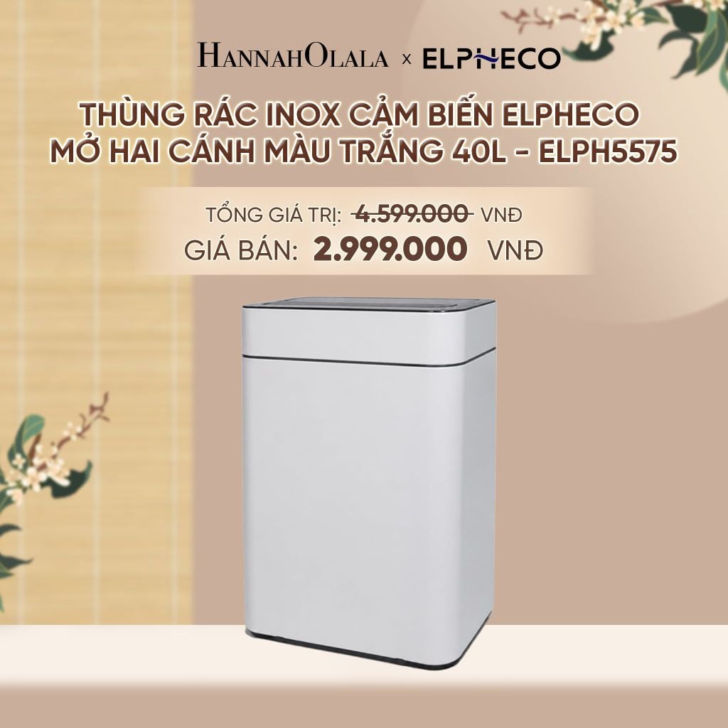  THÙNG RÁC INOX CẢM BIẾN ELPHECO MỞ HAI CÁNH - DEAL 11 - A1973 