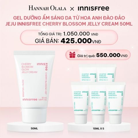 E132_DEAL 15: GEL DƯỠNG ẨM SÁNG DA TỪ HOA ANH ĐÀO ĐẢO JEJU INNISFREE CHERRY BLOSSOM JELLY CREAM 50ML 