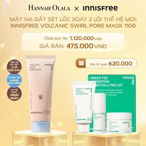  DEAL 11: MẶT NẠ ĐẤT SÉT LỐC XOÁY 2 LÕI THẾ HỆ MỚI INNISFREE VOLCANIC SWIRL PORE MASK 110G 