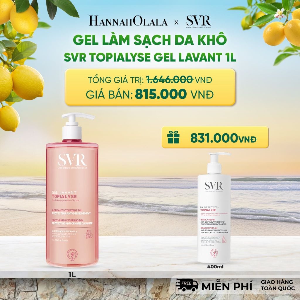  GEL RỬA MẶT CHO DA KHÔ SVR TOPIALYSE GEL LAVANT 1000ML - DEAL 11 