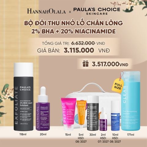  [COMBO] BỘ ĐÔI THU NHỎ LỖ CHÂN LÔNG PAULA'S CHOICE CLINICAL NIACINAMIDE 20% , SKIN PERFECTING 2% BHA LIQUID - DEAL 14 - A1851 