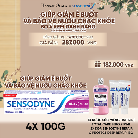  BỘ 4 KEM ĐÁNH RĂNG SENSODYNE GUM CARE 100G GIÚP GIẢM Ê BUỐT VÀ BẢO VỆ NƯỚU CHẮC KHỎE - A2624 