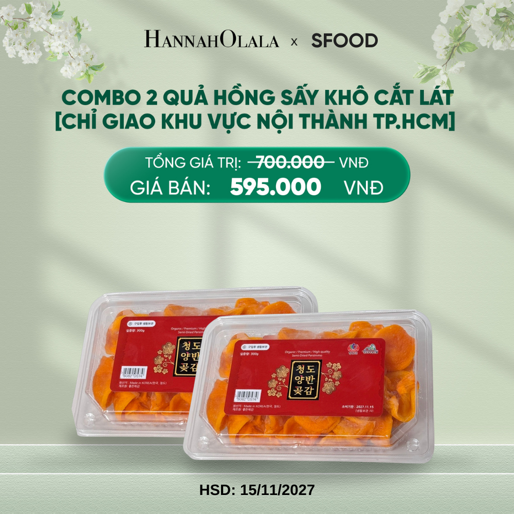  DEAL 11: COMBO 2 QUẢ HỒNG SẤY KHÔ CẮT LÁT [CHỈ GIAO KHU VỰC TP.HCM] 
