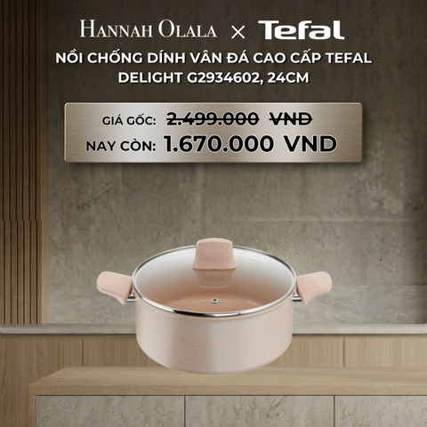  DEAL 11: NỒI CHỐNG DÍNH VÂN ĐÁ CAO CẤP TEFAL DELIGHT G2934602, 24CM 