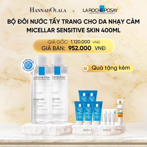 DEAL 11 : BỘ ĐÔI NƯỚC TẨY TRANG CHO DA NHẠY CẢM MICELLAR SENSITIVE SKIN 400ML 