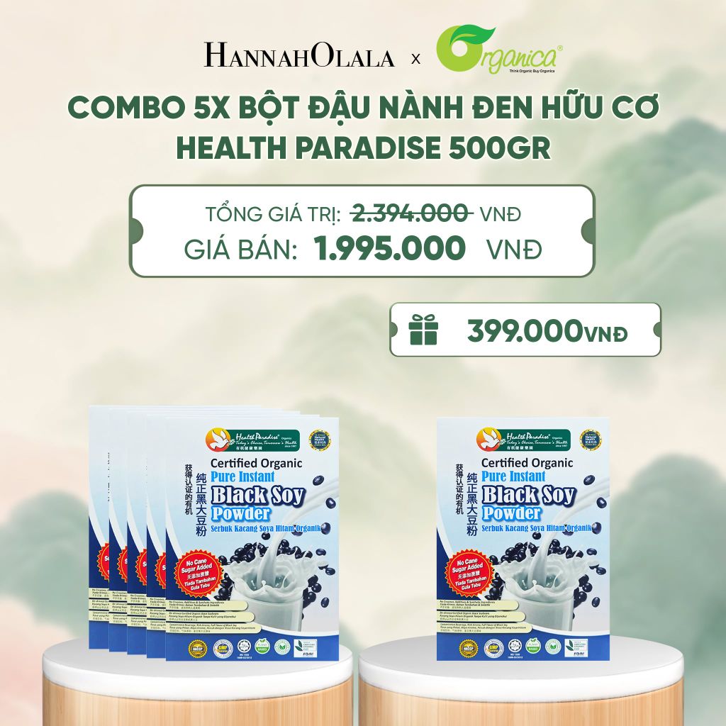  BỘT ĐẬU NÀNH ĐEN HỮU CƠ HEALTH PARADISE 500GR - A1899 