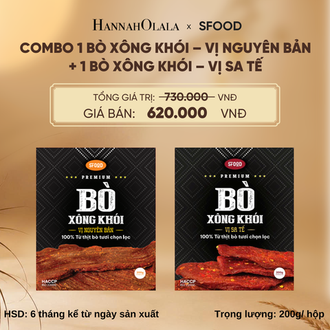  COMBO 1 BÒ XÔNG KHÓI – VỊ NGUYÊN BẢN + 1 BÒ XÔNG KHÓI – VỊ SA TẾ DEAL 11 - E50 