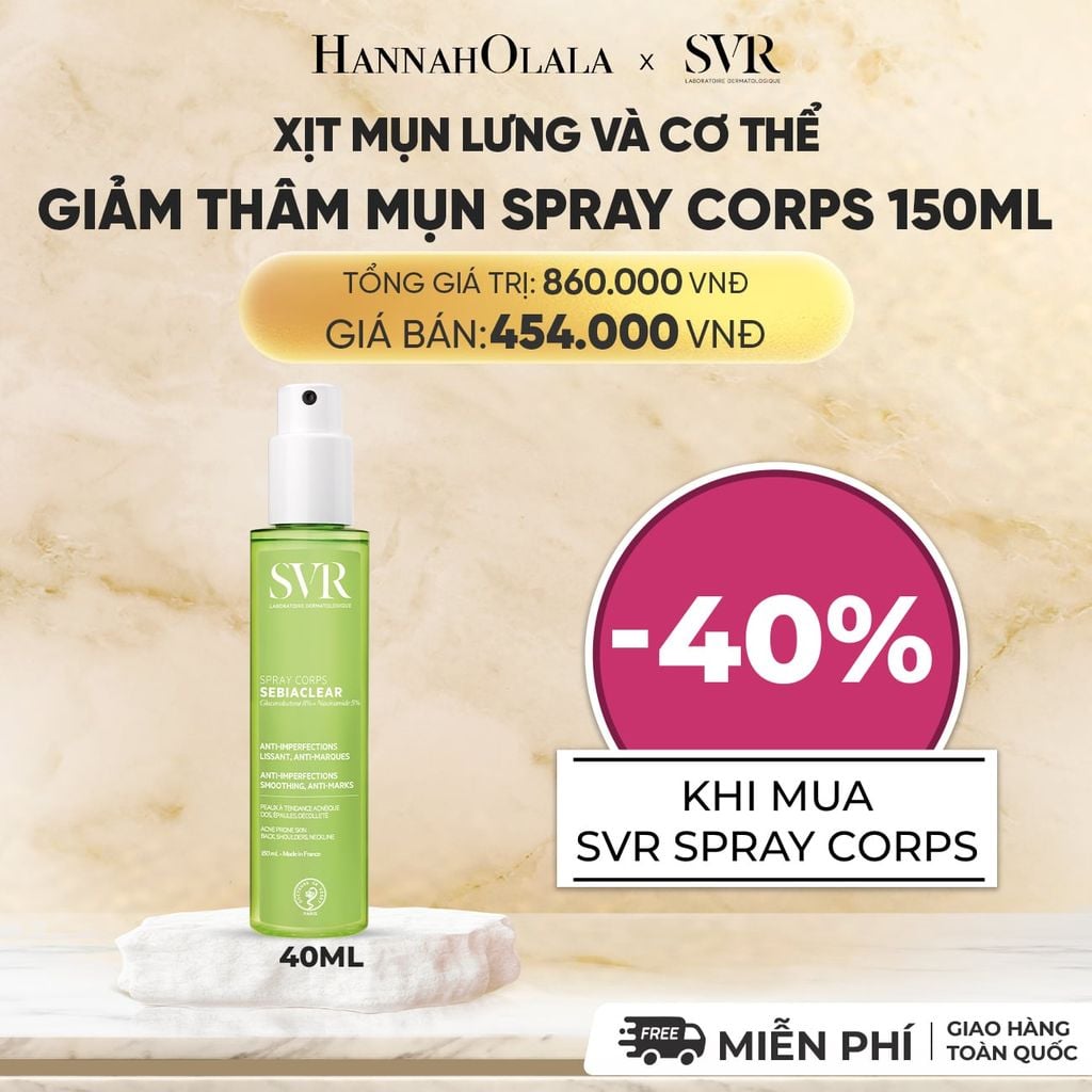  XỊT MỤN LƯNG VÀ CƠ THỂ GIẢM THÂM MỤN SPRAY CORPS 150ML - DEAL 11 