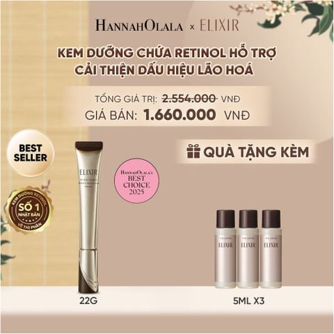  KEM DƯỠNG DA CẢI THIỆN 11 LOẠI NẾP NHĂN SÂU ELIXIR RETINOL POWER WRINKLE SMOOTHING CREAM 22G ( PHIÊN BẢN CẢI TIẾN MỚI) - DEAL 17 - A1270 