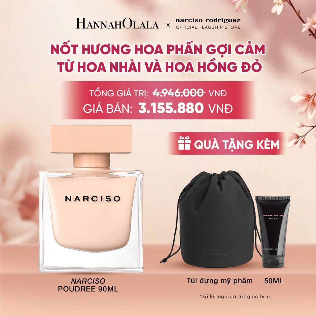  NƯỚC HOA NỮ NARCISO RODRIGUEZ NARCISO EAU DE PARFUM POUDREE 90ML - DEAL 11 