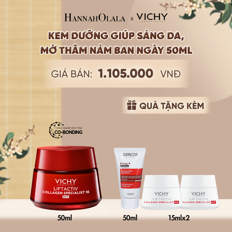  KEM DƯỠNG NGÀY VICHY COLLAGEN 16 GIÚP DA SĂN CHẮC, CĂNG MỊN, RẠNG RỠ, TRẺ HÓA DA 50ML - A962 