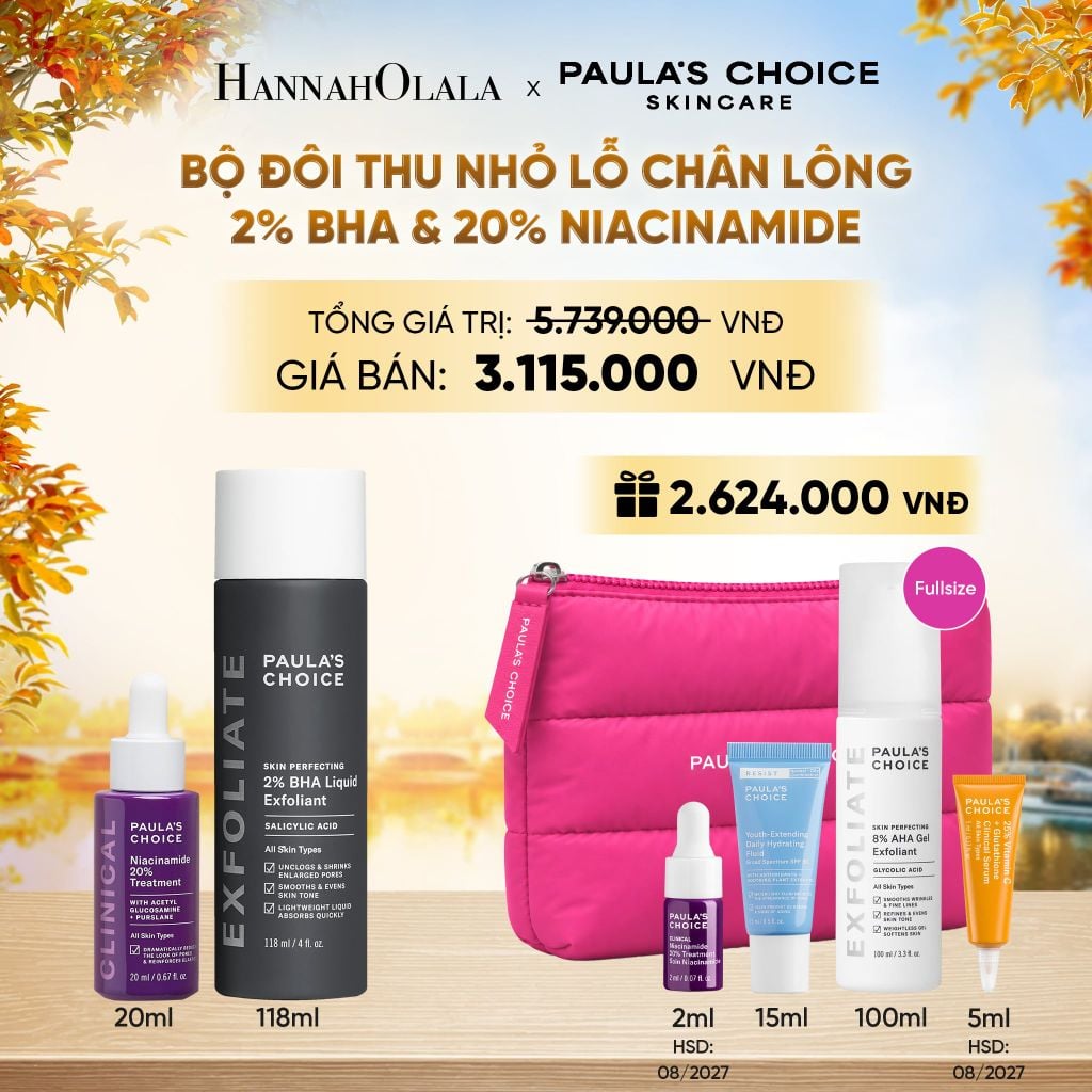  BỘ ĐÔI TINH CHẤT 20% NIACINAMIDE 20ML + DUNG DỊCH 2% BHA 118ML - DEAL 11 - E22 