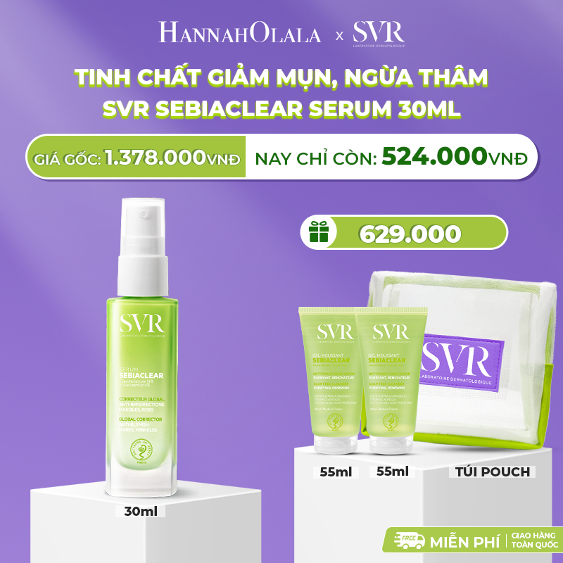 E3: deal 11: tinh chất giảm mụn, ngừa thâm và mịn da 4 trong 1 svr sebiaclear serum 30ml