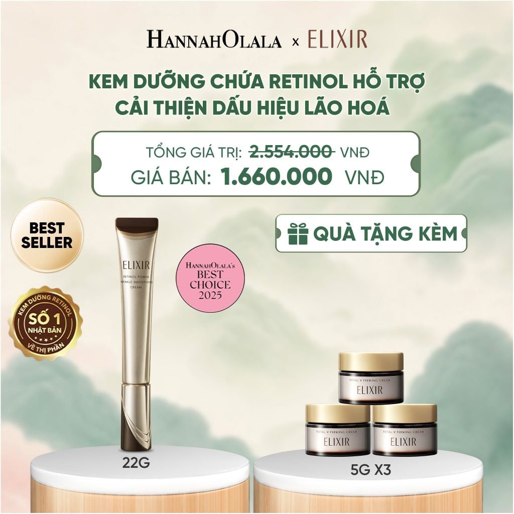  KEM DƯỠNG DA CẢI THIỆN 11 LOẠI NẾP NHĂN SÂU ELIXIR RETINOL POWER WRINKLE SMOOTHING CREAM 22G ( PHIÊN BẢN CẢI TIẾN MỚI) - DEAL 17 - A1226 