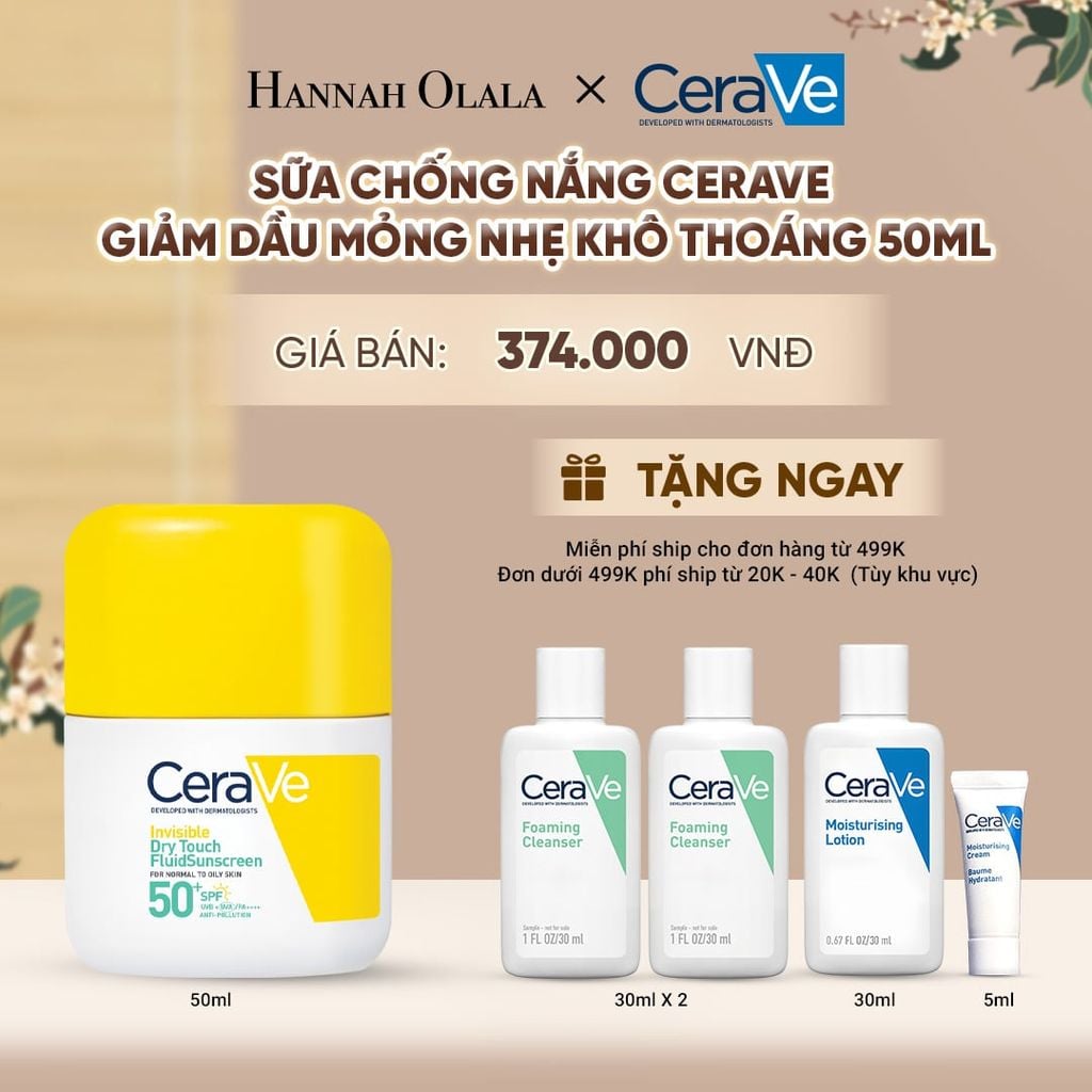  SỮA CHỐNG NẮNG CERAVE GIẢM DẦU MỎNG NHẸ KHÔ THOÁNG 50ML - A921 