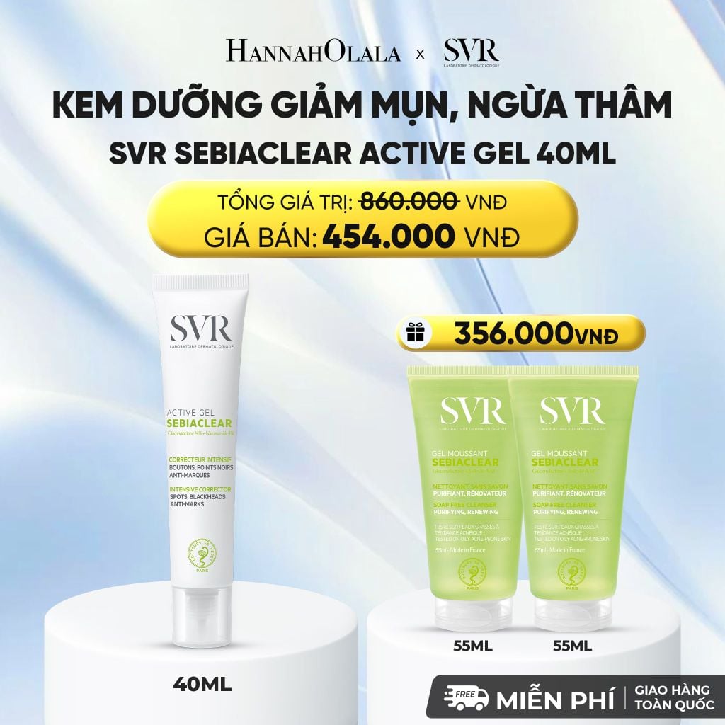  KEM DƯỠNG GIẢM MỤN, NGỪA THÂM SVR SEBIACLEAR ACTIVE GEL 40ML - DEAL 11 