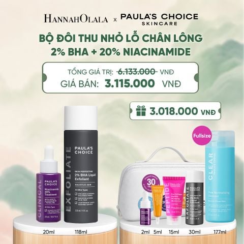  [COMBO] BỘ ĐÔI THU NHỎ LỖ CHÂN LÔNG PAULA'S CHOICE CLINICAL NIACINAMIDE 20% , SKIN PERFECTING 2% BHA LIQUID - DEAL 14 - A1593 