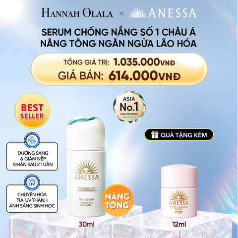  DEAL 11: KEM CHỐNG NẮNG DẠNG SERUM DƯỠNG DA NÂNG TÔNG NGĂN NGỪA LÃO HÓA ANESSA DAY SERUM SPF50+ PA++++ 30ML 
