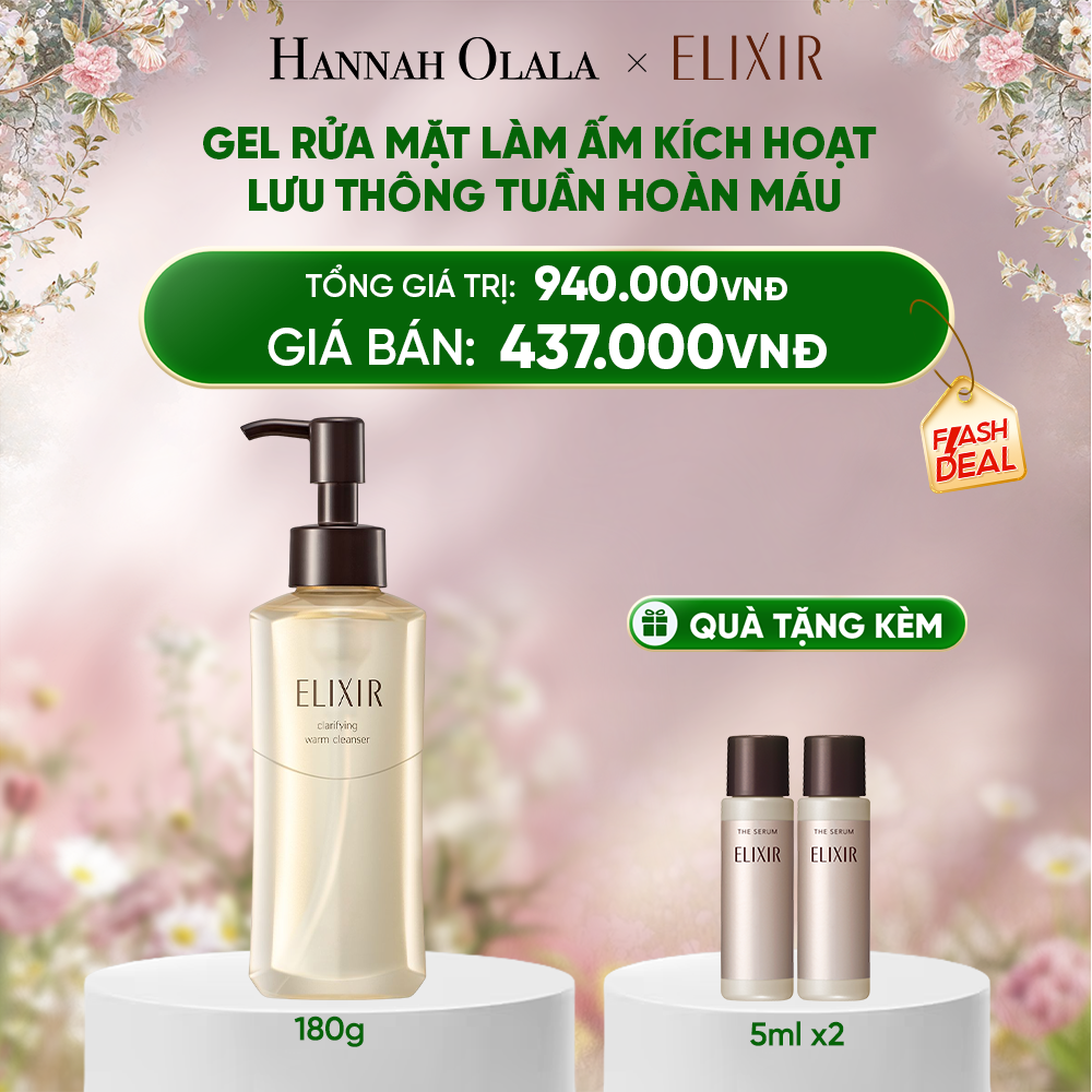  DEAL 11: GEL RỬA MẶT SẠCH SÂU, DƯỠNG ẨM ELIXIR CLARIFYING WARM CLEANSER 
