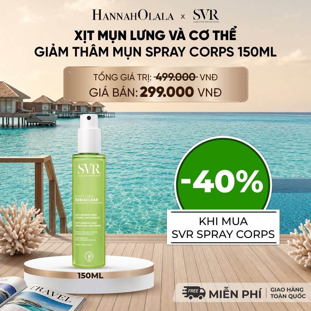  XỊT MỤN LƯNG VÀ CƠ THỂ GIẢM THÂM MỤN SPRAY CORPS 150ML - DEAL 11 