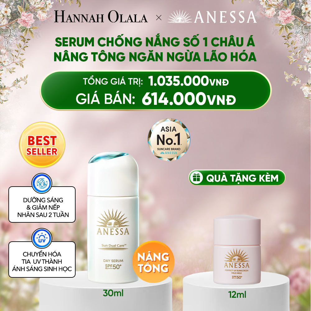  DEAL 11: SERUM CHỐNG NẮNG DƯỠNG DA NÂNG TÔNG NGĂN NGỪA LÃO HÓA ANESSA DAY SERUM SPF50+ PA++++ 30ML 