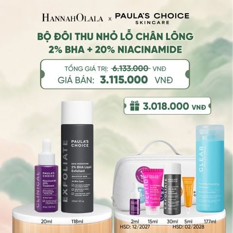  [COMBO] BỘ ĐÔI THU NHỎ LỖ CHÂN LÔNG PAULA'S CHOICE CLINICAL NIACINAMIDE 20% , SKIN PERFECTING 2% BHA LIQUID - DEAL 14 - A1593 