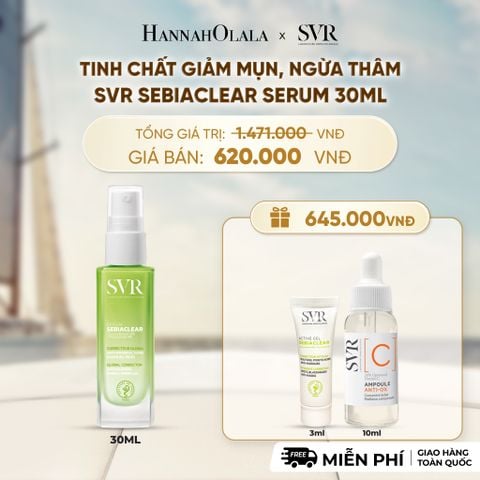  TINH CHẤT GIẢM MỤN, NGỪA THÂM VÀ MỊN DA 4 TRONG 1 SVR SEBIACLEAR SERUM 30ML - DEAL 13 