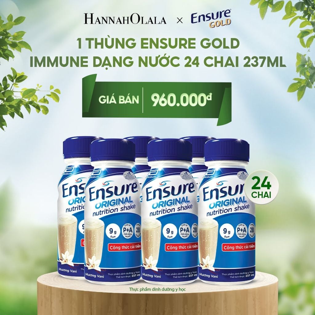  E112_DEAL 11: 1 THÙNG ENSURE GOLD IMMUNE DẠNG NƯỚC 24 CHAI 237ML 