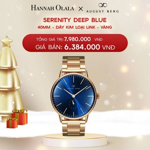  DEAL 11: ĐỒNG HỒ ĐAN MẠCH AUGUST BERG - MẶT SERENITY DEEP BLUE 40 MM VIỀN MÀU VÀNG - DÂY LINK 