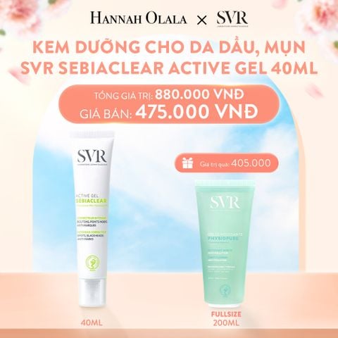  A805_DEAL 11: KEM DƯỠNG ẨM DÀNH CHO DA DẦU , GIẢM MỤN SVR SEBIACLEAR ACTIVE GEL 40ML 