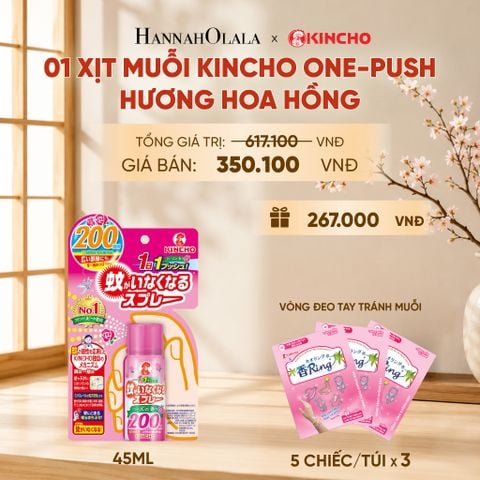  XỊT MUỖI KINCHO ONE-PUSH HƯƠNG HOA HỒNG 