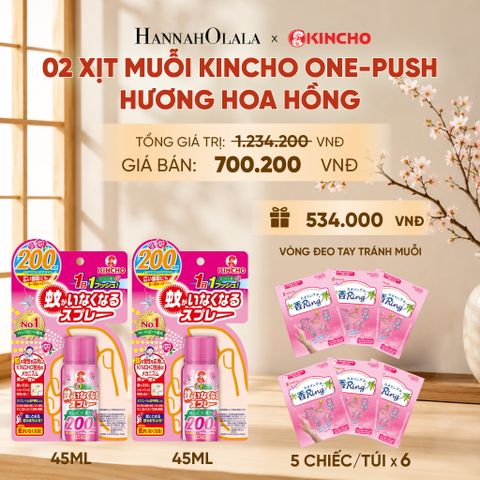  XỊT MUỖI KINCHO ONE-PUSH HƯƠNG HOA HỒNG 