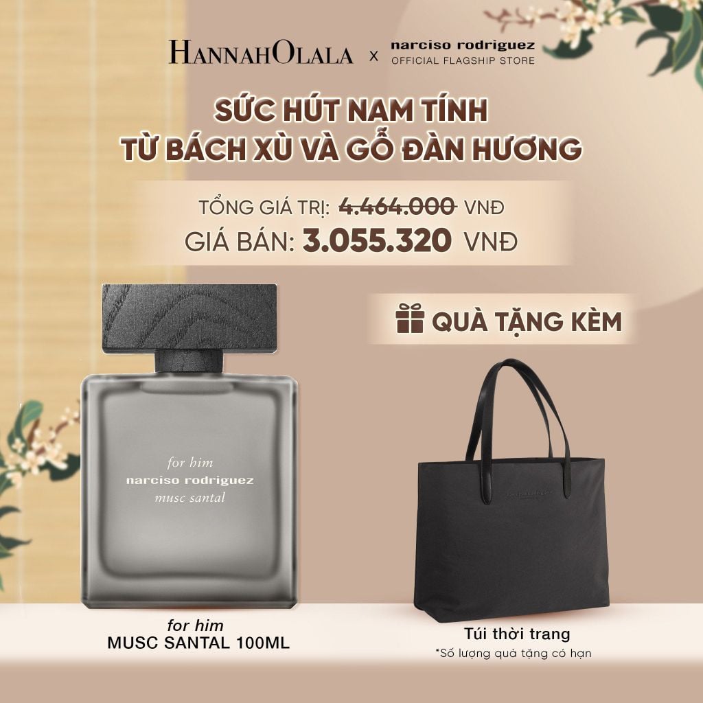  NƯỚC HOA NAM NARCISO RODRIGUEZ FOR HIM MUSC SANTAL EAU DE PARFUM INTENSE 100ML - DEAL 11 - A460 