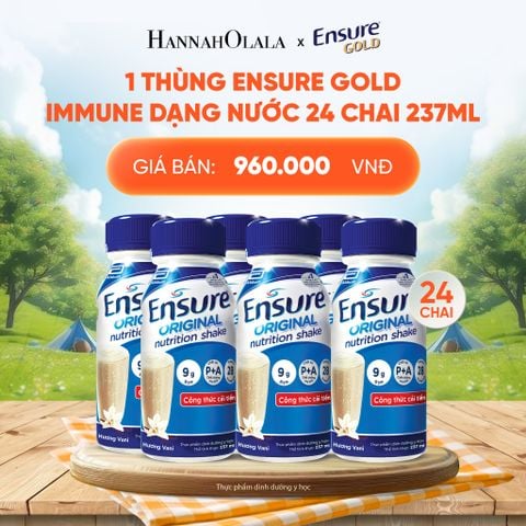  1 THÙNG ENSURE GOLD IMMUNE DẠNG NƯỚC 24 CHAI 237ML DEAL 11: 