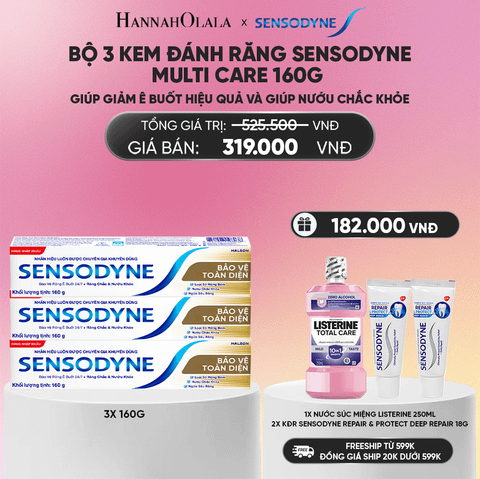  BỘ 3 KEM ĐÁNH RĂNG SENSODYNE MULTI CARE 160G GIÚP GIẢM Ê BUỐT HIỆU QUẢ VÀ GIÚP NƯỚU CHẮC KHỎE_A575 