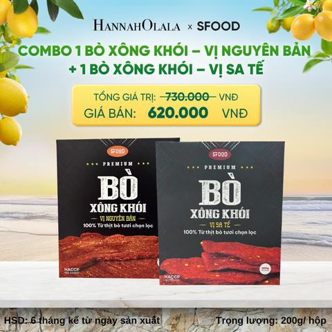  COMBO 1 BÒ XÔNG KHÓI – VỊ NGUYÊN BẢN + 1 BÒ XÔNG KHÓI – VỊ SA TẾ DEAL 11: A3004 