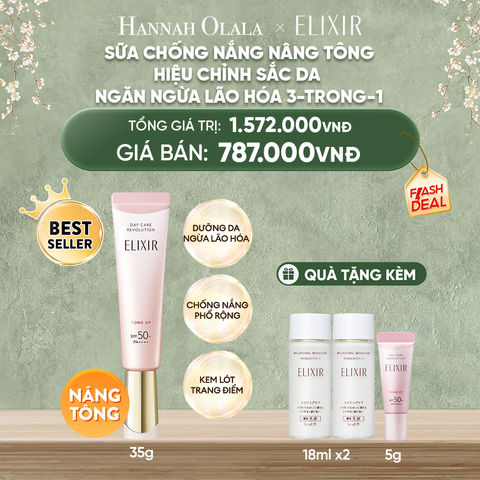  DEAL 11: KEM CHỐNG NẮNG DẠNG SỮA NÂNG TÔNG ELIXIR DAY CARE REVOLUTION TONE UP 35ML 