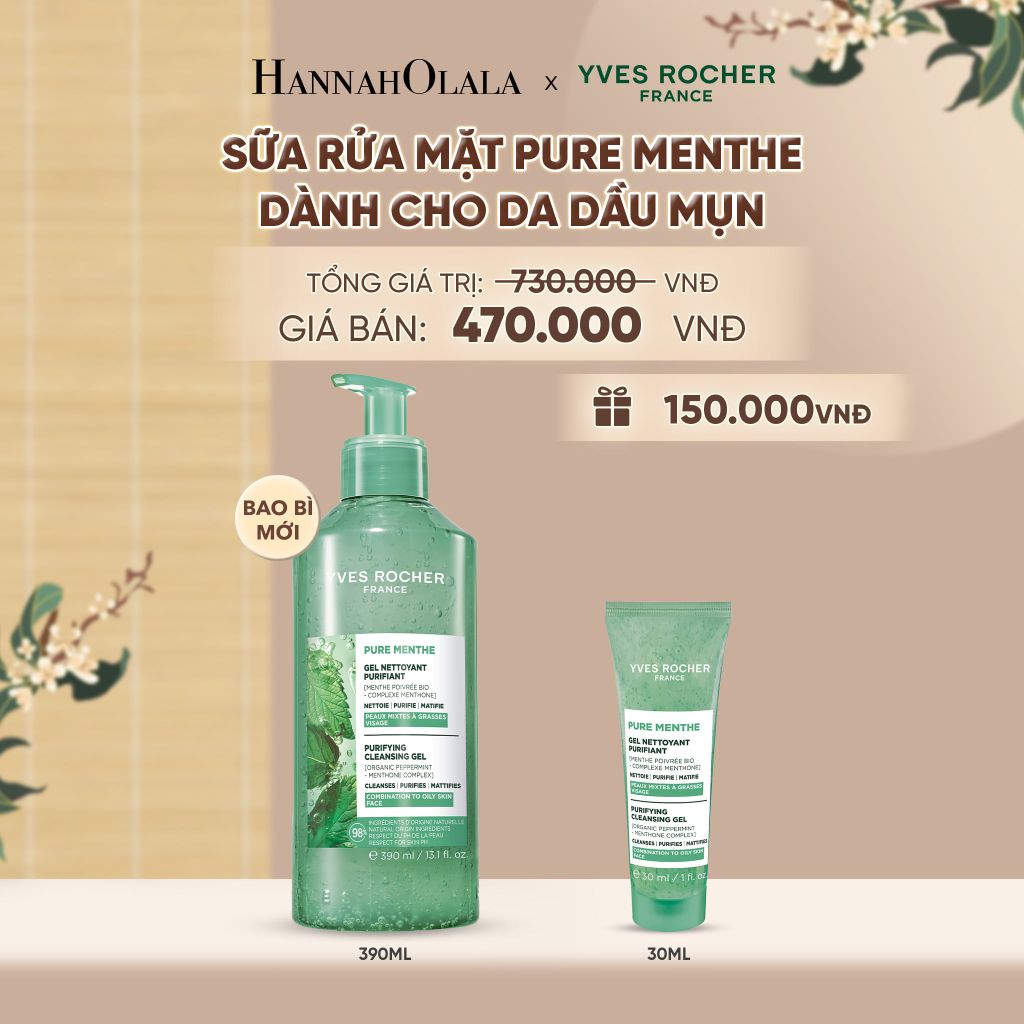  SỮA RỬA MẶT PURE MENTHE DÀNH CHO DA DẦU MỤN TẶNG MINI GEL RỬA MẶT - A2254 