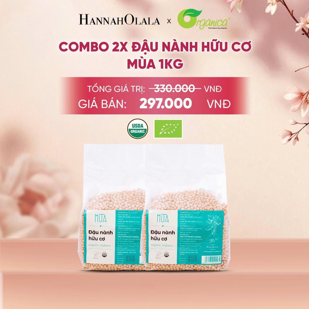  COMBO 2 X ĐẬU NÀNH HỮU CƠ MÙA 1KG - A86 
